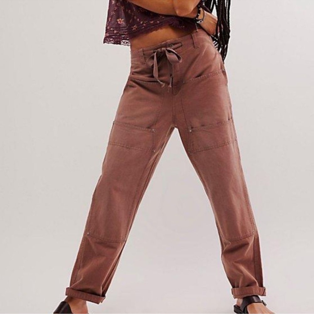 Free People WE THE FREE:”Hayden” Painter Pants in Brownie NWT - Picture 3 of 5